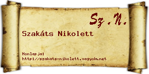 Szakáts Nikolett névjegykártya