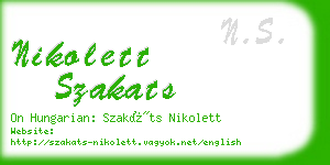 nikolett szakats business card